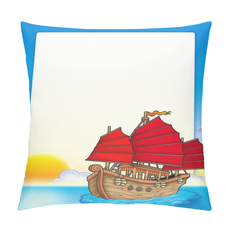 Personality  Frame With Chinese Ship Pillow Covers