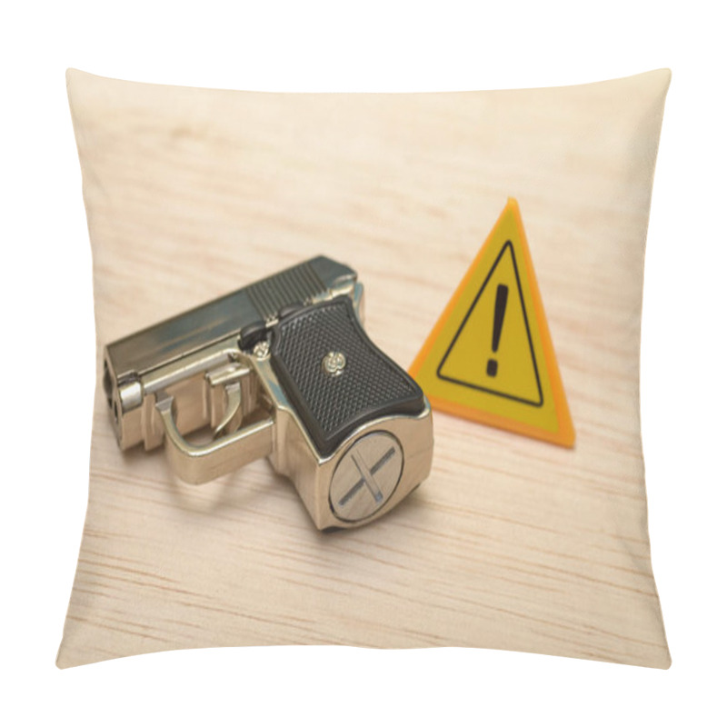 Personality  Weapons And Warning: Highlighting The Need For Stricter Gun Regulations Pillow Covers