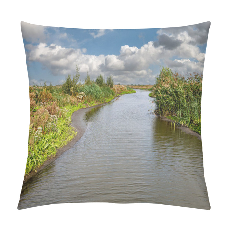 Personality  Marshland With Creek, Marsh Vegetation, Mud Flats And Sheltered, Shallow Water On Marker Wadden Island, Netherlands Pillow Covers