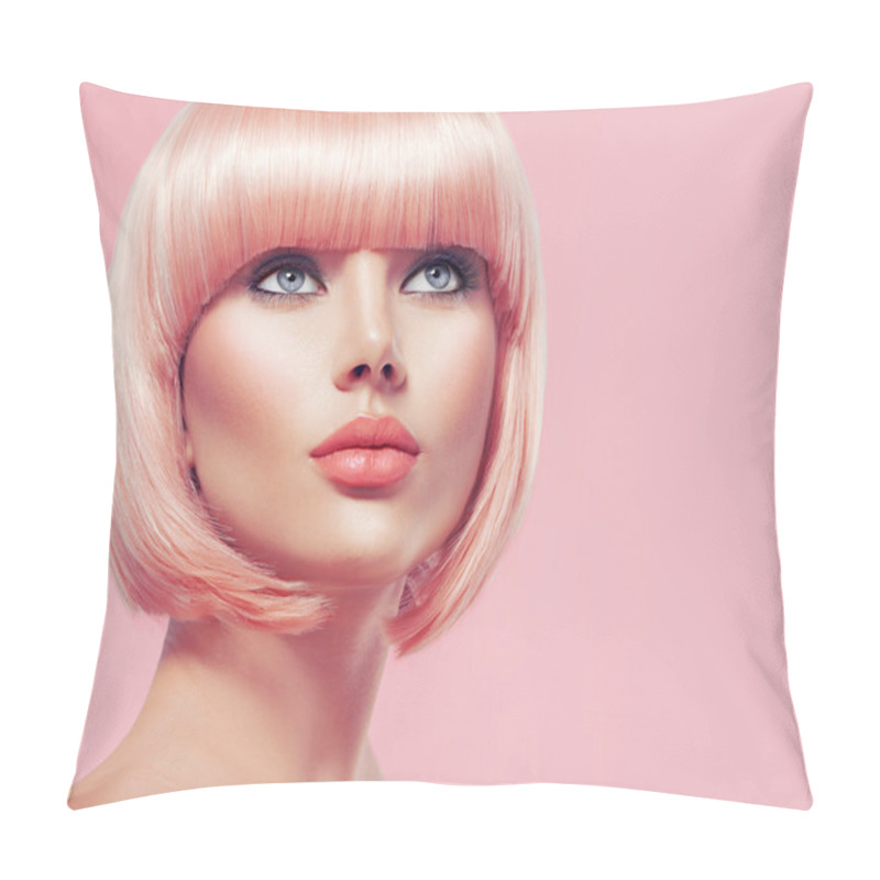 Personality  Girl With Short Blonde Hair Pillow Covers