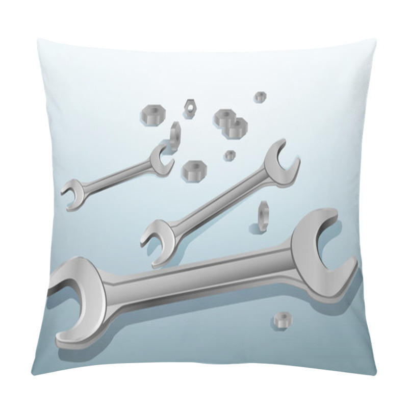 Personality  Vector Wrench Tool,  Vector Illustration   Pillow Covers