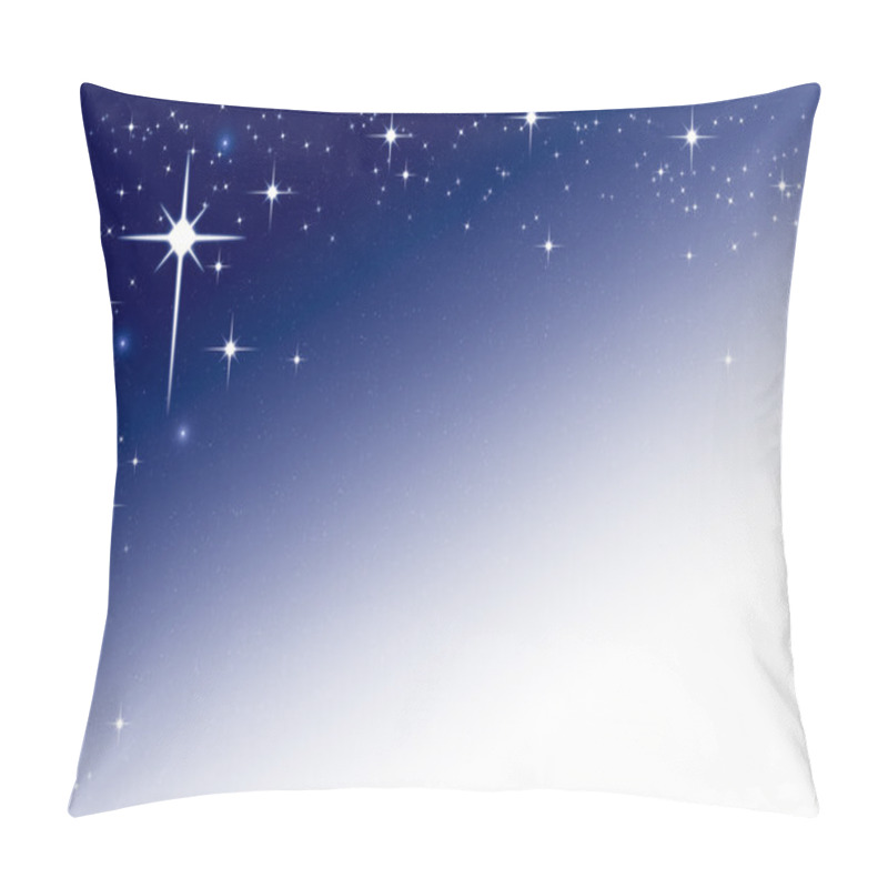 Personality  Christmas Night Sky Background Frame With Stars Blue White Gradi Pillow Covers