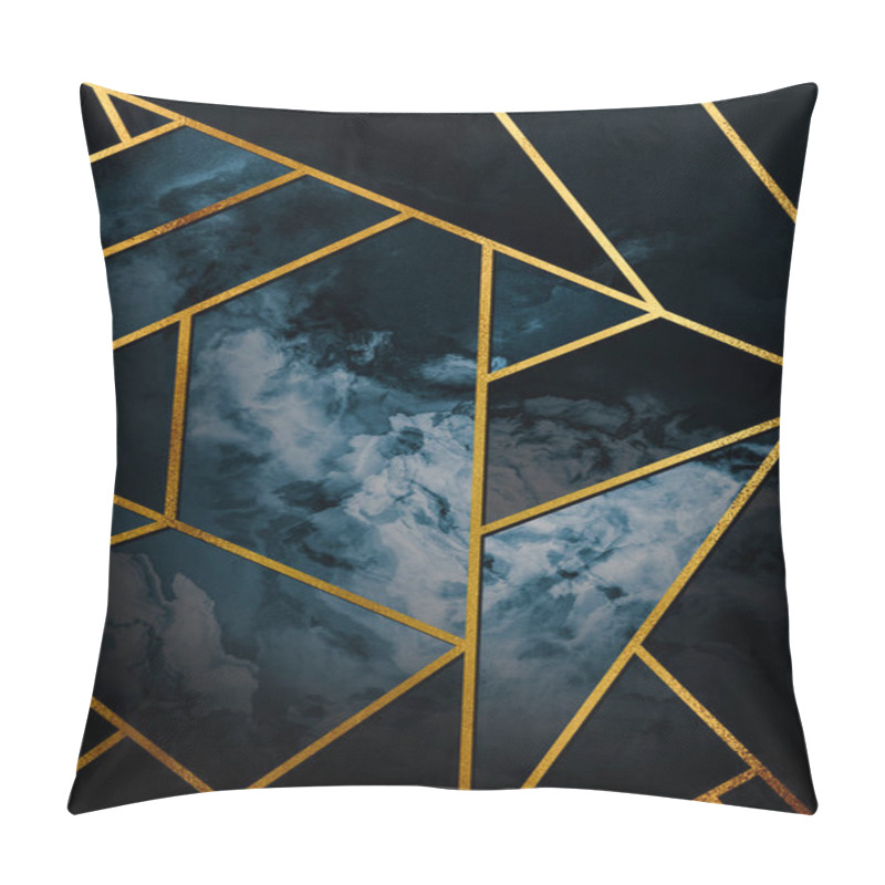 Personality  Modern Poster With Golden Lines Pillow Covers