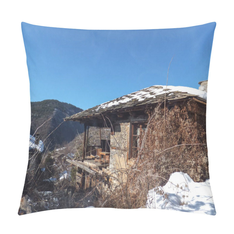 Personality  Village Of Kovachevitsa With Authentic Nineteenth Century Houses, Blagoevgrad Region, Bulgaria Pillow Covers