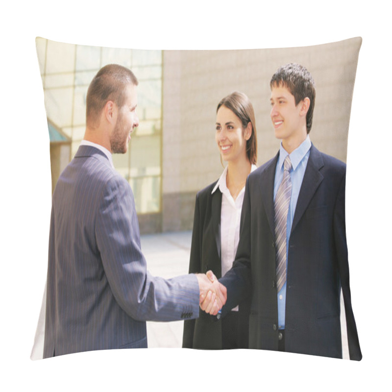 Personality  Businesspeople Shake Hands Pillow Covers