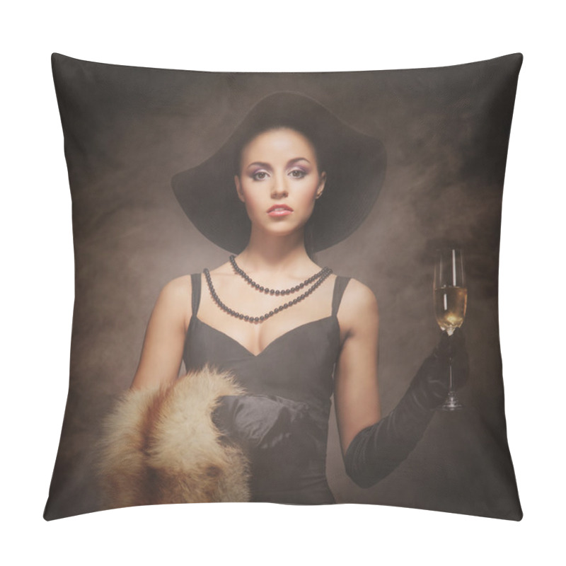 Personality  Portrait Of A Young Woman In Luxurious Clothes Pillow Covers