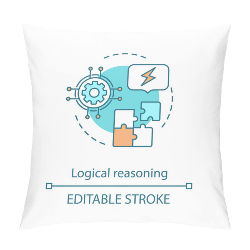 Personality  Logical Reasoning Concept Icon. Solution Searching. Problem Solving. Analytical Thinking Idea Thin Line Illustration. Vector Isolated Outline Drawing. Editable Stroke Pillow Covers