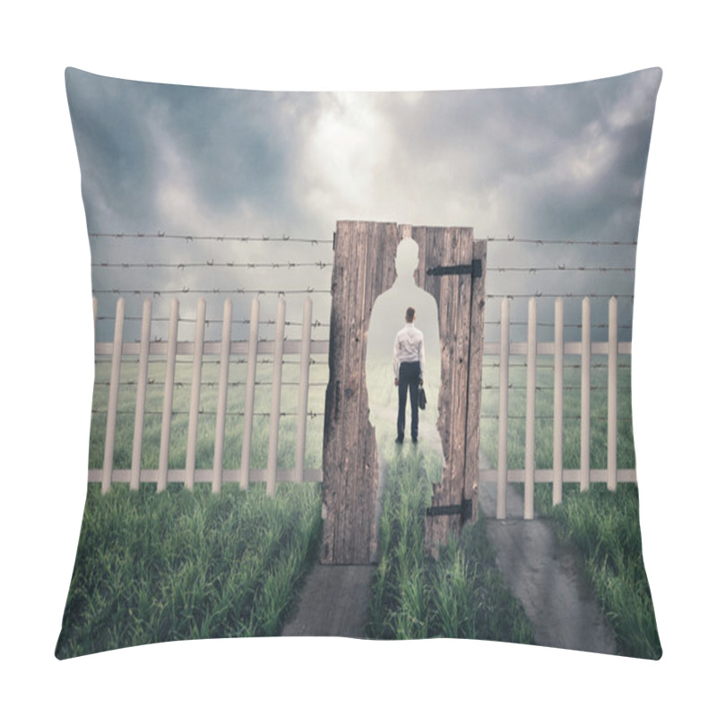 Personality  Businessman Defeats Obstacles Pillow Covers