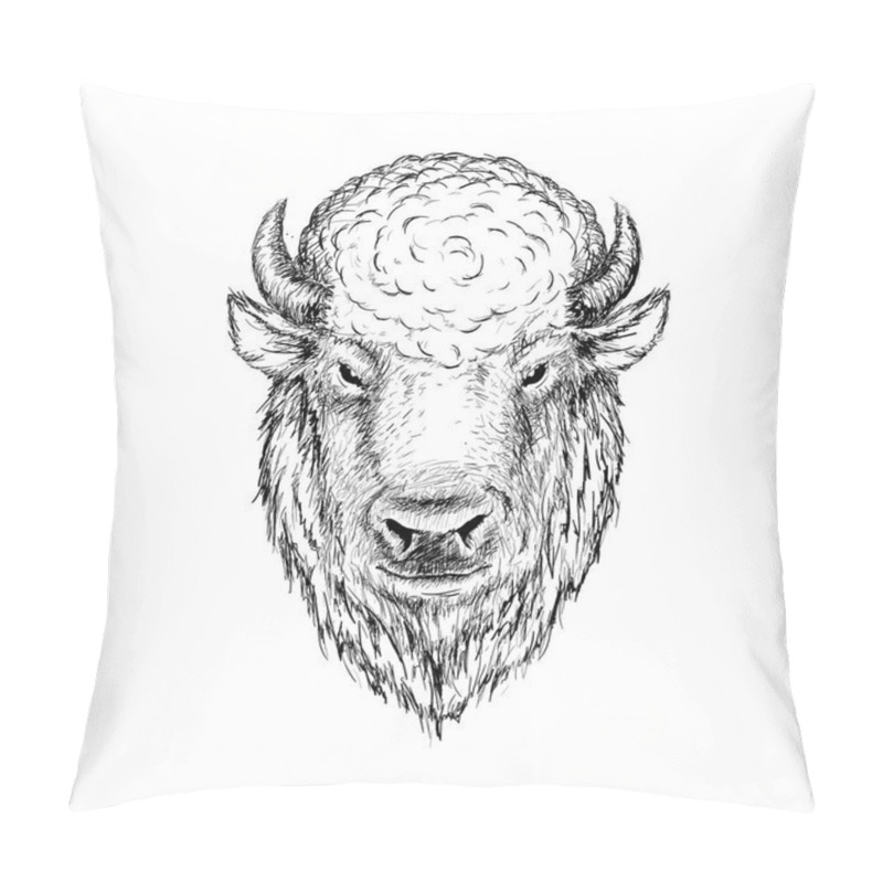 Personality  Head Of Buffalo. Pillow Covers