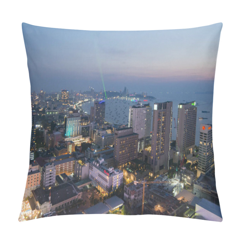 Personality  The View From The Rooftop Bar At The Grand Centre Point Pattaya In The City Of Pattaya In The Provinz Chonburi In Thailand.  Thailand, Pattaya, November, 2018 Pillow Covers