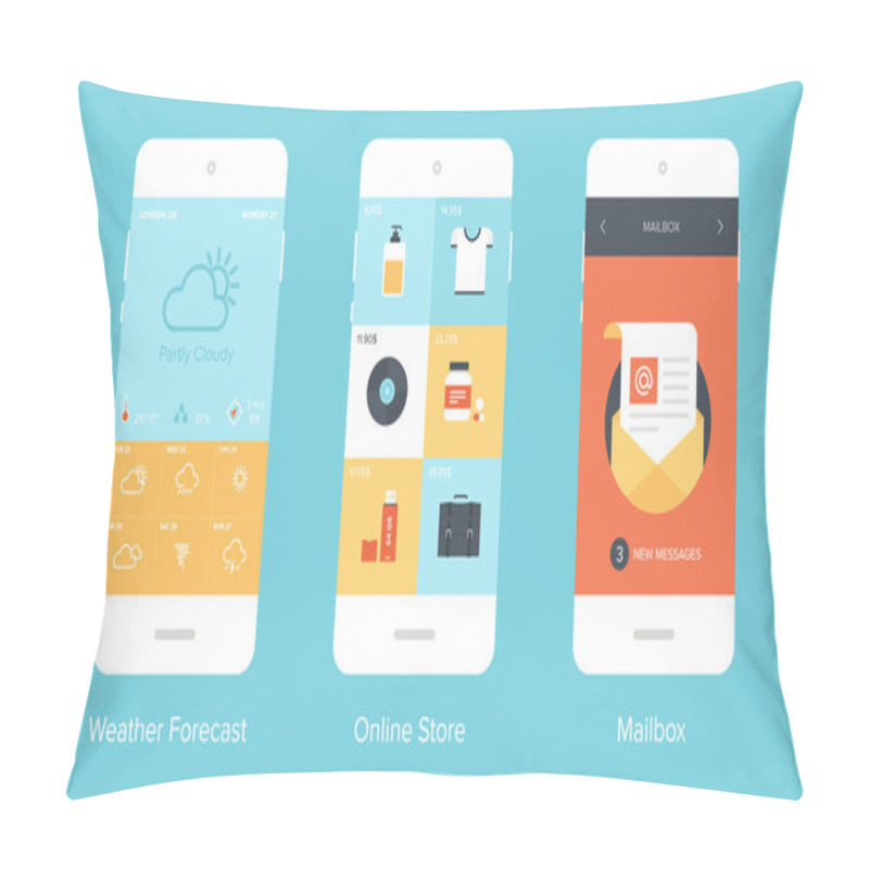 Personality  Mobile UI. Pillow Covers