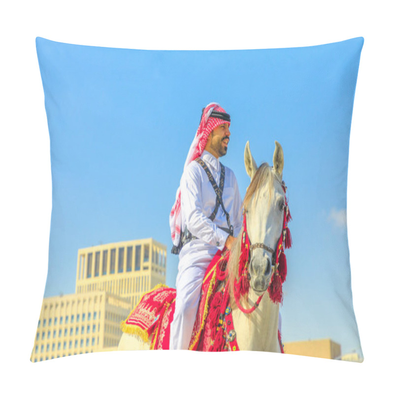 Personality  Police Riding In Doha Center Pillow Covers