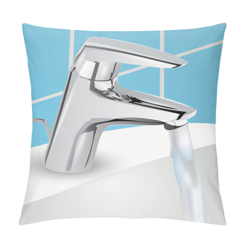 Personality  Water Tap. Vector Illustration. Pillow Covers