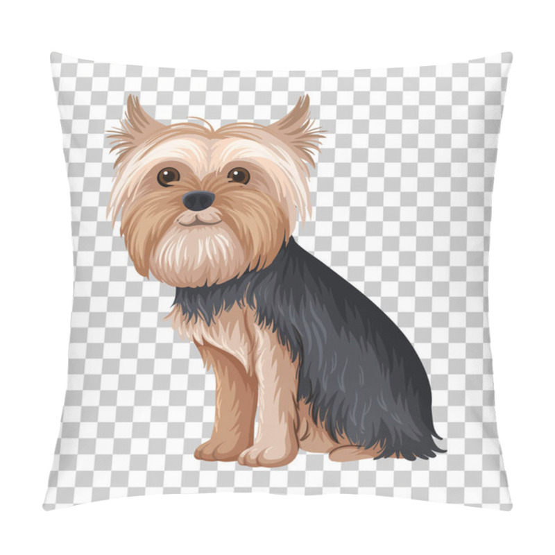 Personality  Australian Terrier In Sitting Position Cartoon Character Isolated On Transparent Background Illustration Pillow Covers