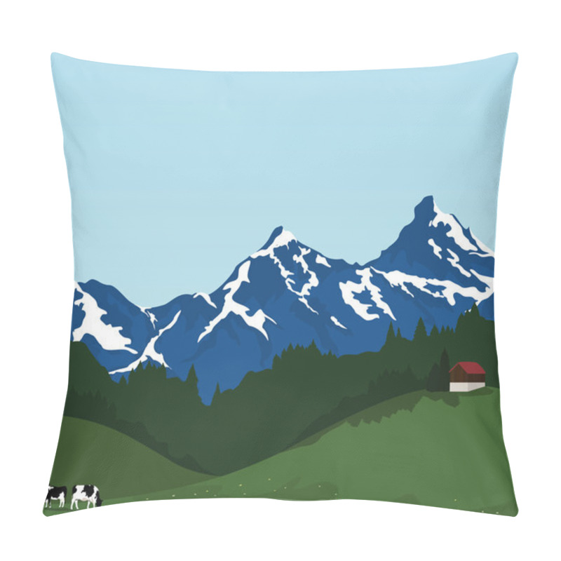 Personality  Cows On Pasture Pillow Covers