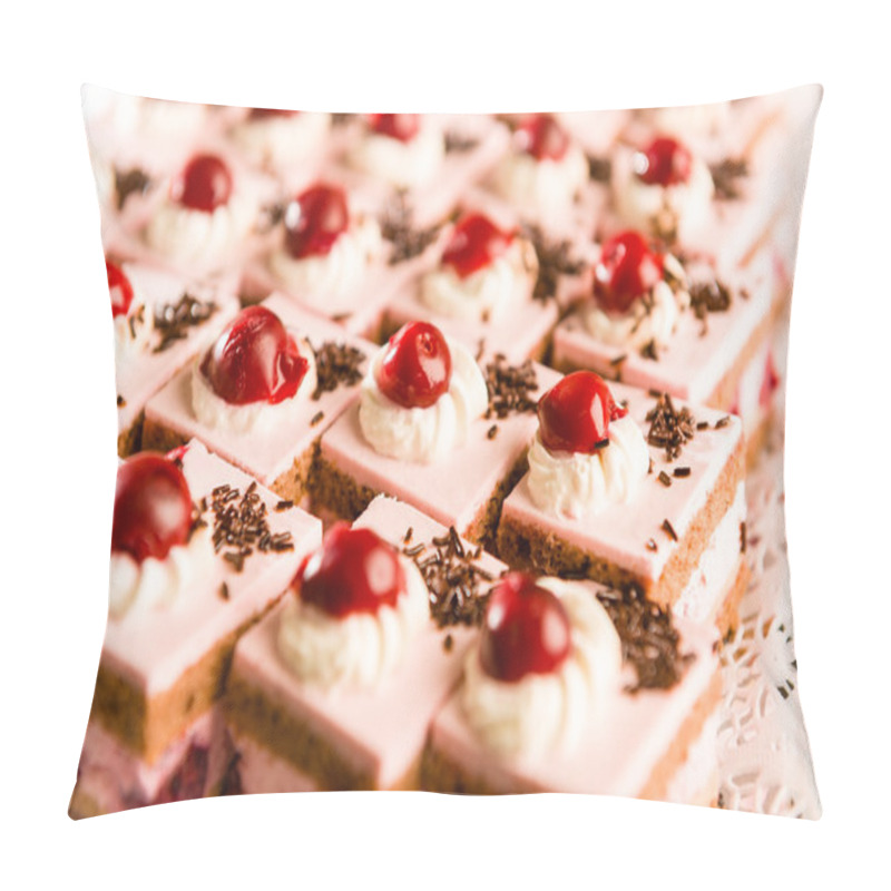 Personality  Cream Filled Cakes With Cherry Decoration Pillow Covers