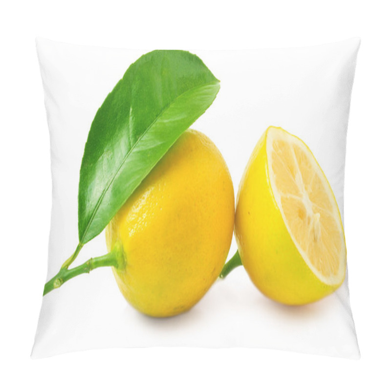 Personality  Fresh Lemon Isolated On White Pillow Covers