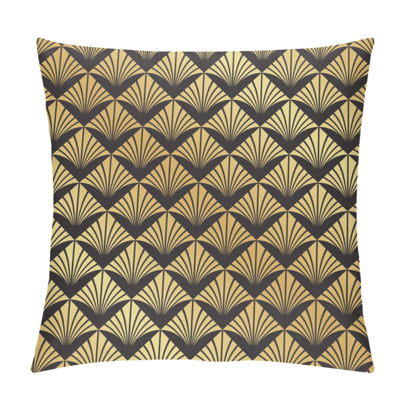 Personality  Abstract Seamless Black And Gold Art Deco Vector Pattern Pillow Covers