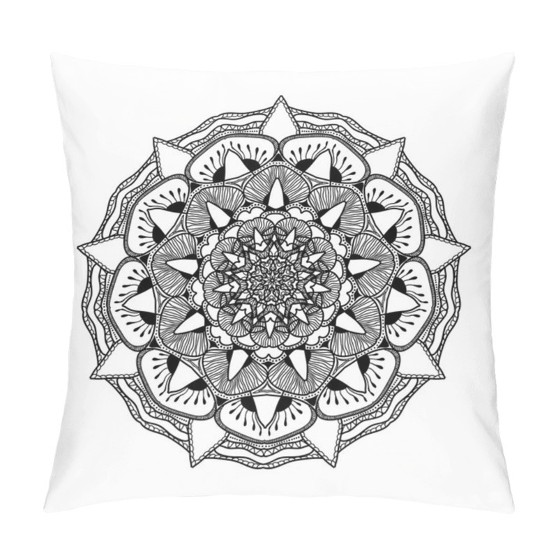 Personality  Vector Beautiful Mandala. Black And White Pattern For Design And Painting Pillow Covers