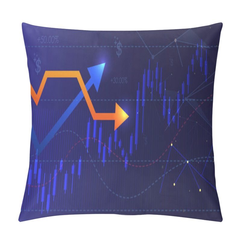 Personality  Financial Chart With The Two Arrows Forex  Lines Of Arrows. Pillow Covers