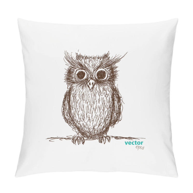 Personality  Vector Hand Drawn Owl Illustration Pillow Covers