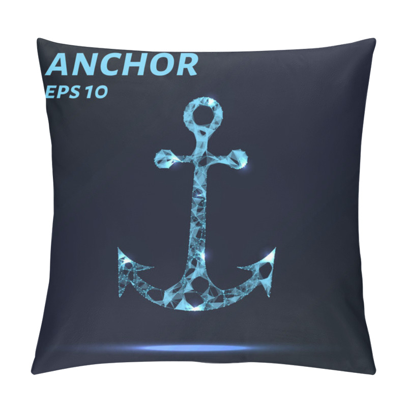 Personality  The Anchor Consists Of Points, Lines And Triangles. The Polygon Shape In The Form Of A Silhouette Of An Anchor On A Dark Background. Vector Illustration. Graphic Concept Anchor Pillow Covers