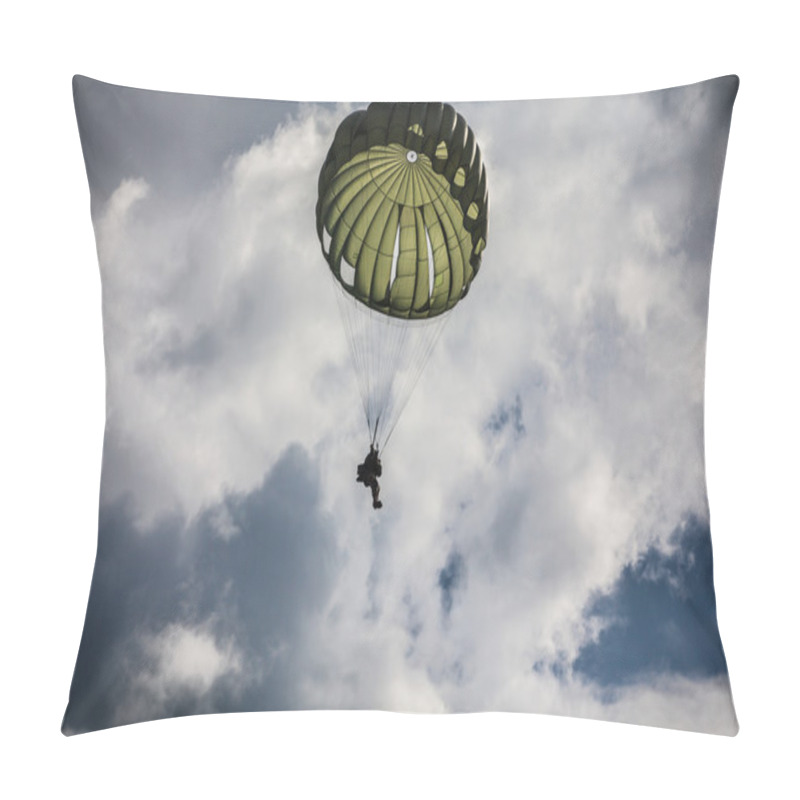 Personality  Parachutist In Cloudy Sky Pillow Covers