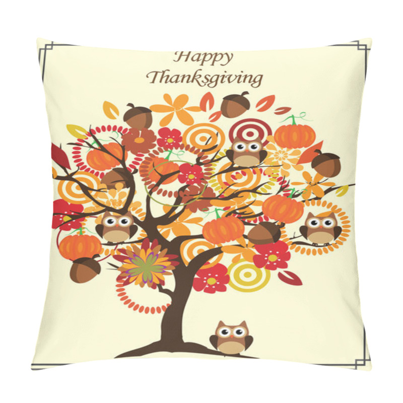 Personality  Vector Thanksgiving Day Tree Pillow Covers