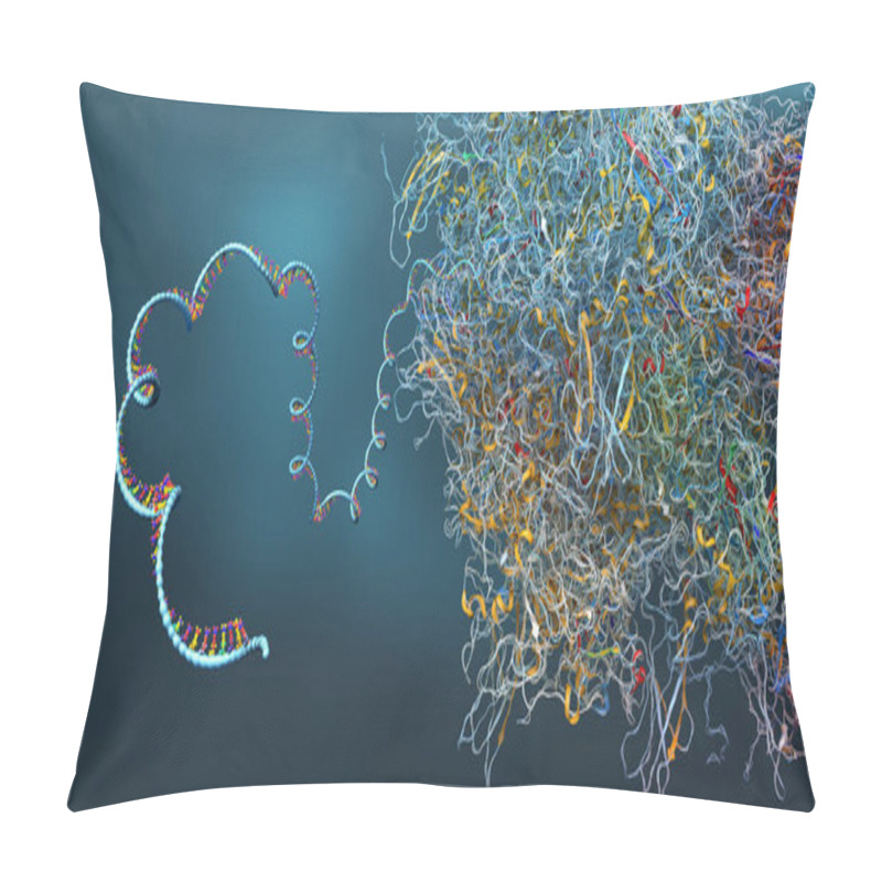 Personality  Ribosome As Part Of An Biological Cell Constructing Messenger Rna Molecule - 3d Illustration Pillow Covers