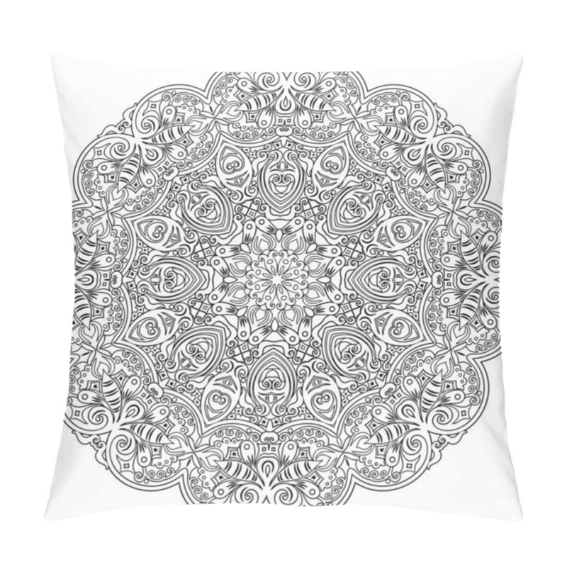 Personality  Vector Floral Ethnic Hand Drawn Line Art Mandala Pillow Covers