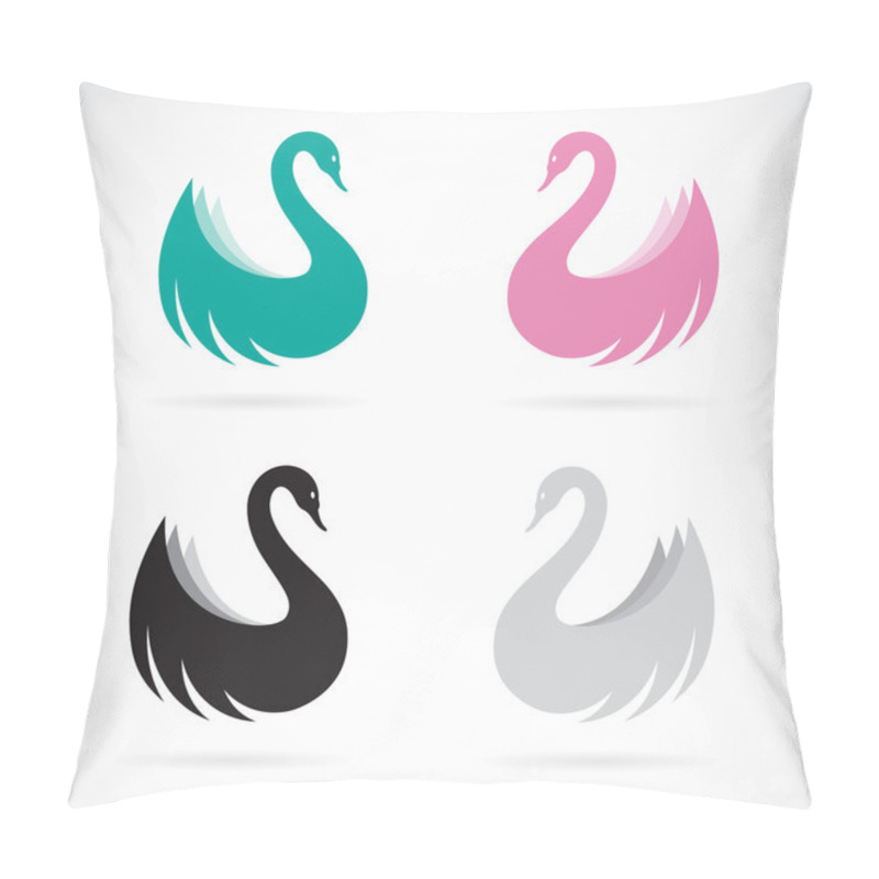 Personality  Vector Images Of Swan Design On A White Background. Pillow Covers