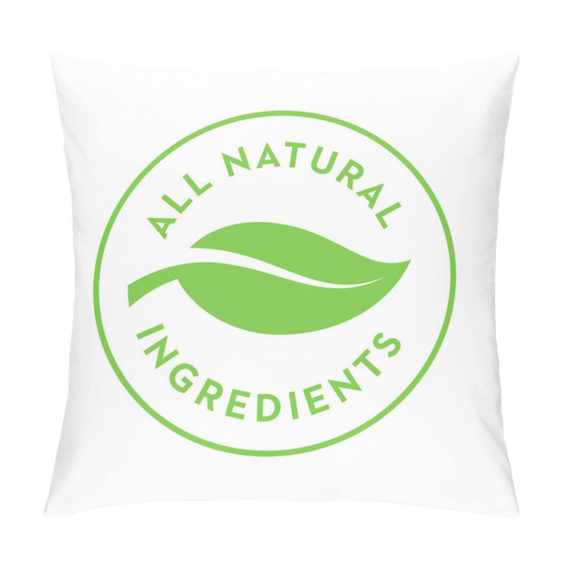 Personality  100% Ingredients Of Natural Origin Vector Logo Icon Badge Concept Pillow Covers