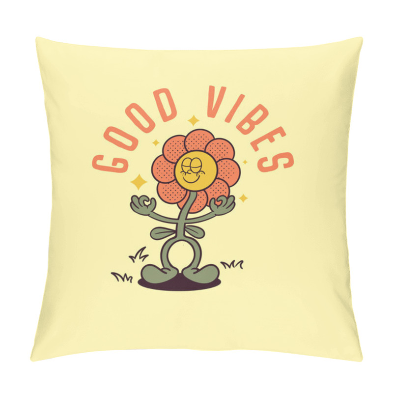 Personality  Illustration Flower Cartoon Character Doing Yoga Pillow Covers