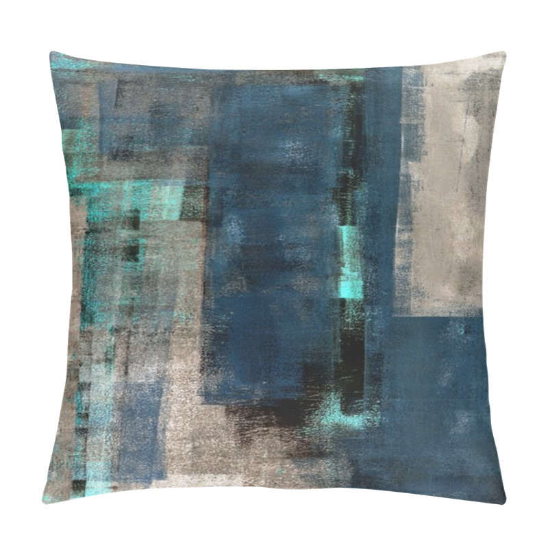 Personality  Blue And Beige Abstract Art Painting Pillow Covers