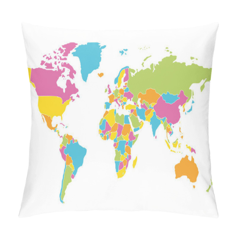 Personality  Minimalist World Map With Rounded Borders Pillow Covers