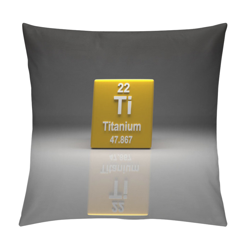 Personality  Cube With Ttanium Number 22 Periodic Table, 3d Rendering Pillow Covers