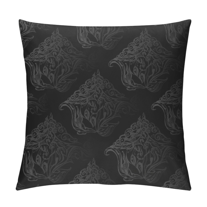 Personality  Gothic Seamless Pattern On A Black Background Pillow Covers