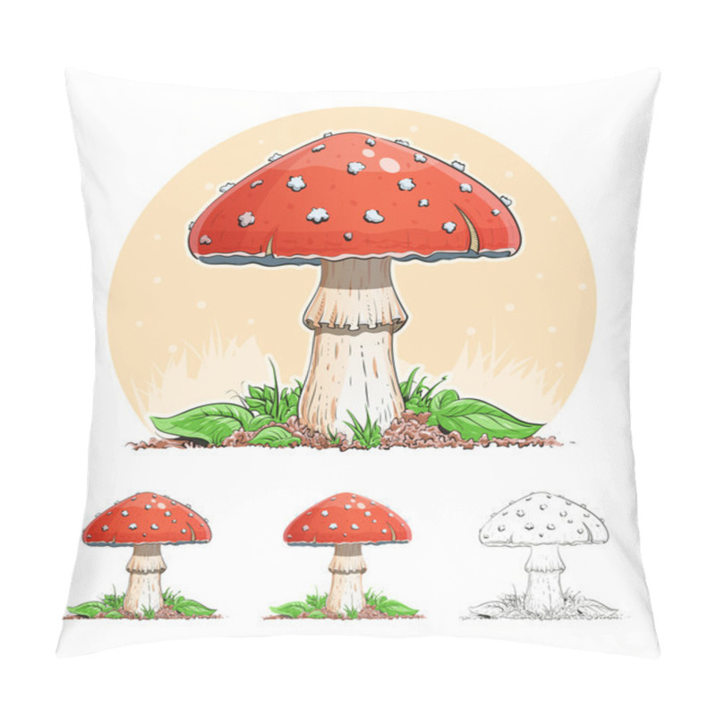 Personality  Amanita. Mushroom Pillow Covers