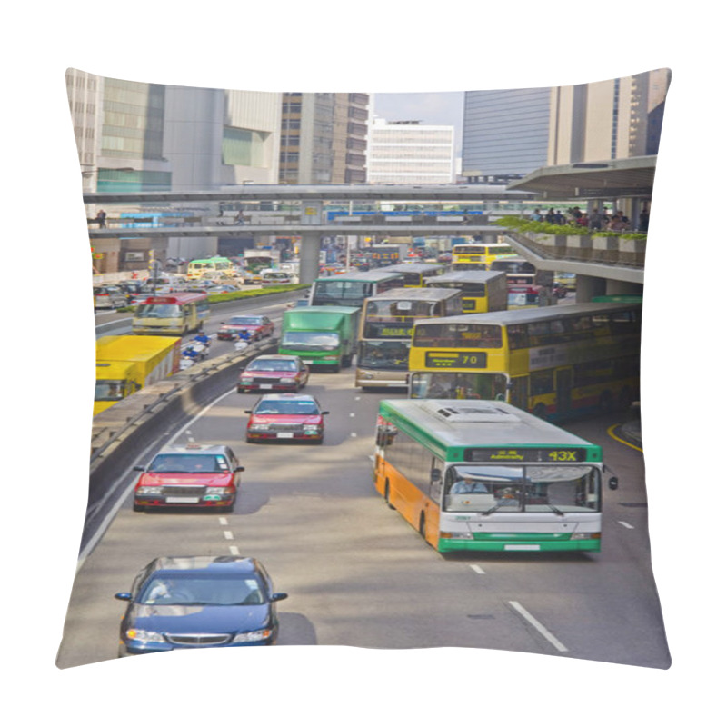 Personality  Hong Kong Rush Hour Traffic In Connaught Road Pillow Covers