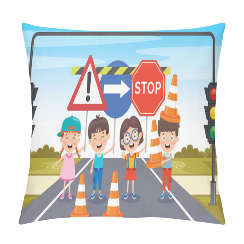 Personality  Concept Design With Traffic Signs Pillow Covers