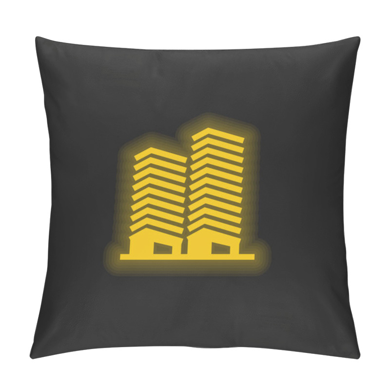 Personality  Apartments Yellow Glowing Neon Icon Pillow Covers