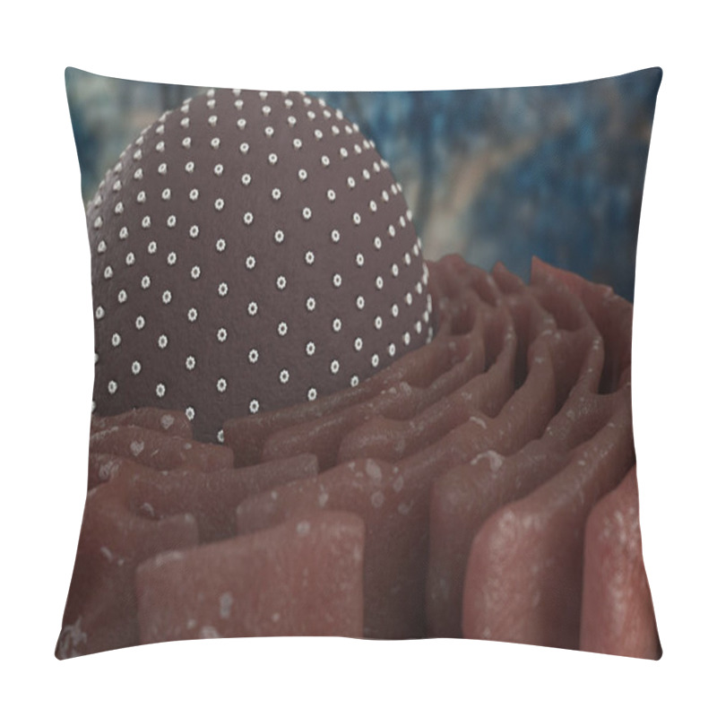 Personality  Nucleus And Rough Endoplasmic Reticulum In 3D Illustration Pillow Covers