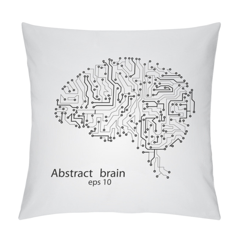 Personality  Circuit Board Brain Eps 10 Pillow Covers