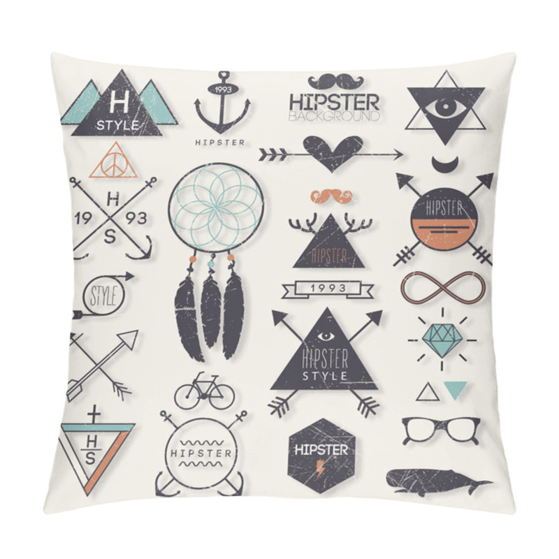 Personality  Hipster Style Elements And Labels Pillow Covers