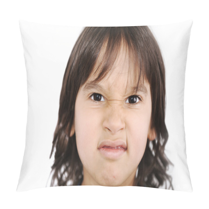 Personality  Angry Boy With Disgust Face Pillow Covers