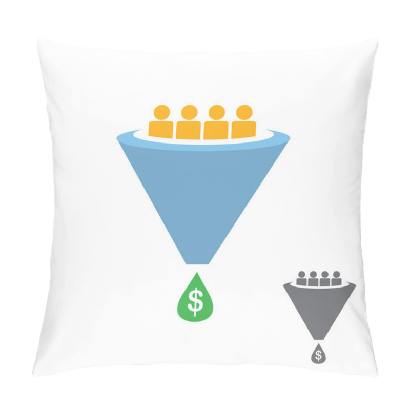 Personality  Vector Flat Sales Funnel Icon Isolated On White Pillow Covers