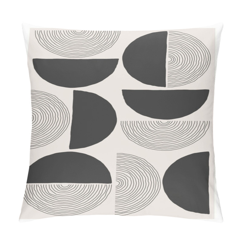 Personality  Trendy Abstract Creative Minimalist Artistic Hand Drawn Composition Pillow Covers