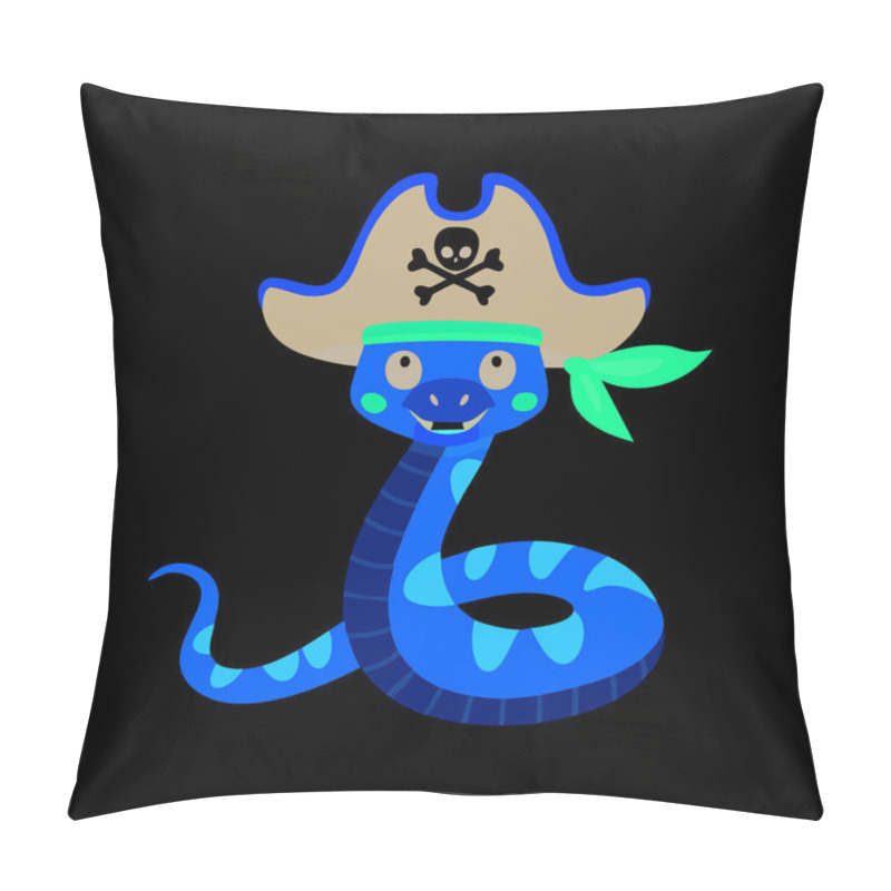 Personality  Cute Snake With Pirate Hat Pillow Covers