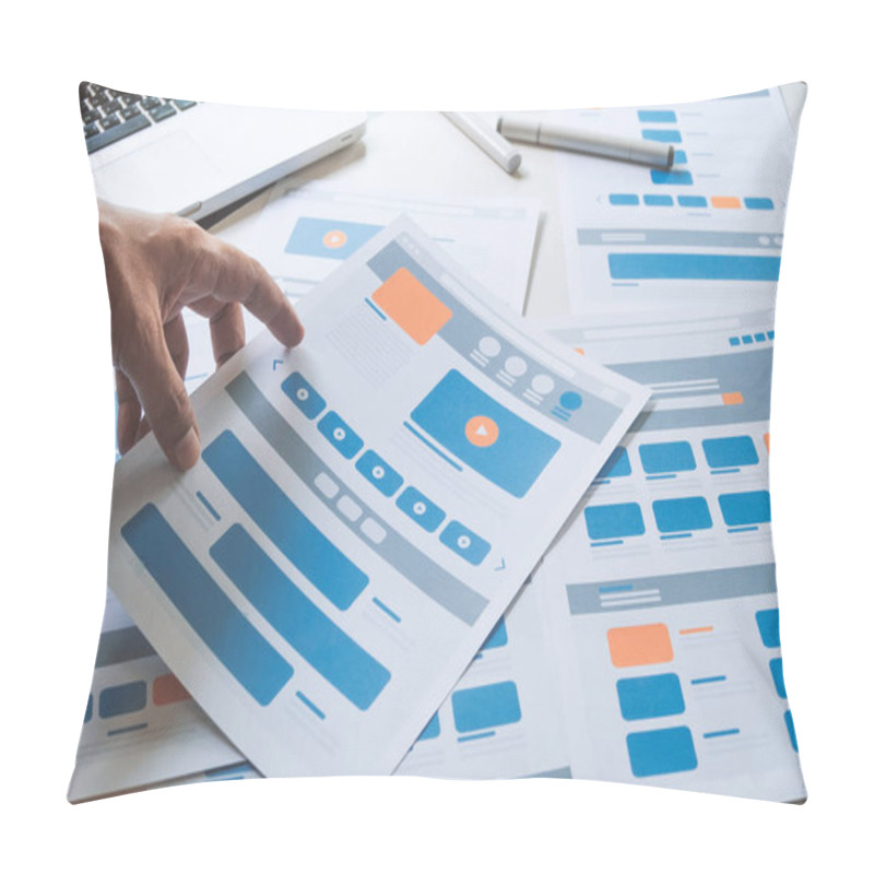 Personality  Website Designer Creative Planning Application Developer Development Draft Sketch Drawing Template Layout Prototype Framework Wireframe Design Studio . User Experience Concept . Pillow Covers