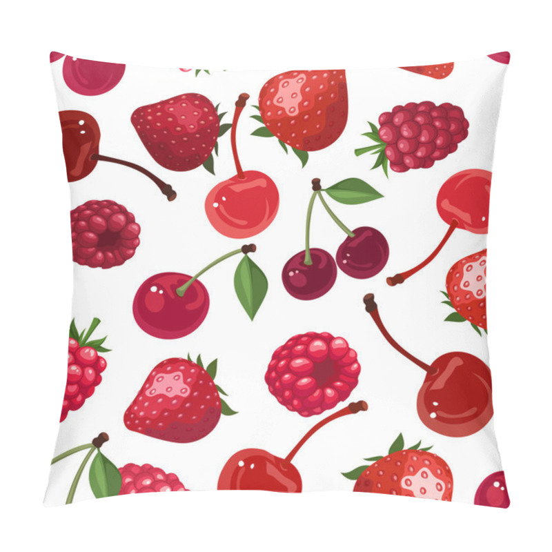 Personality  Seamless Background With Various Berries. Vector Illustration. Pillow Covers